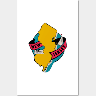 New Jersey State Outline Posters and Art